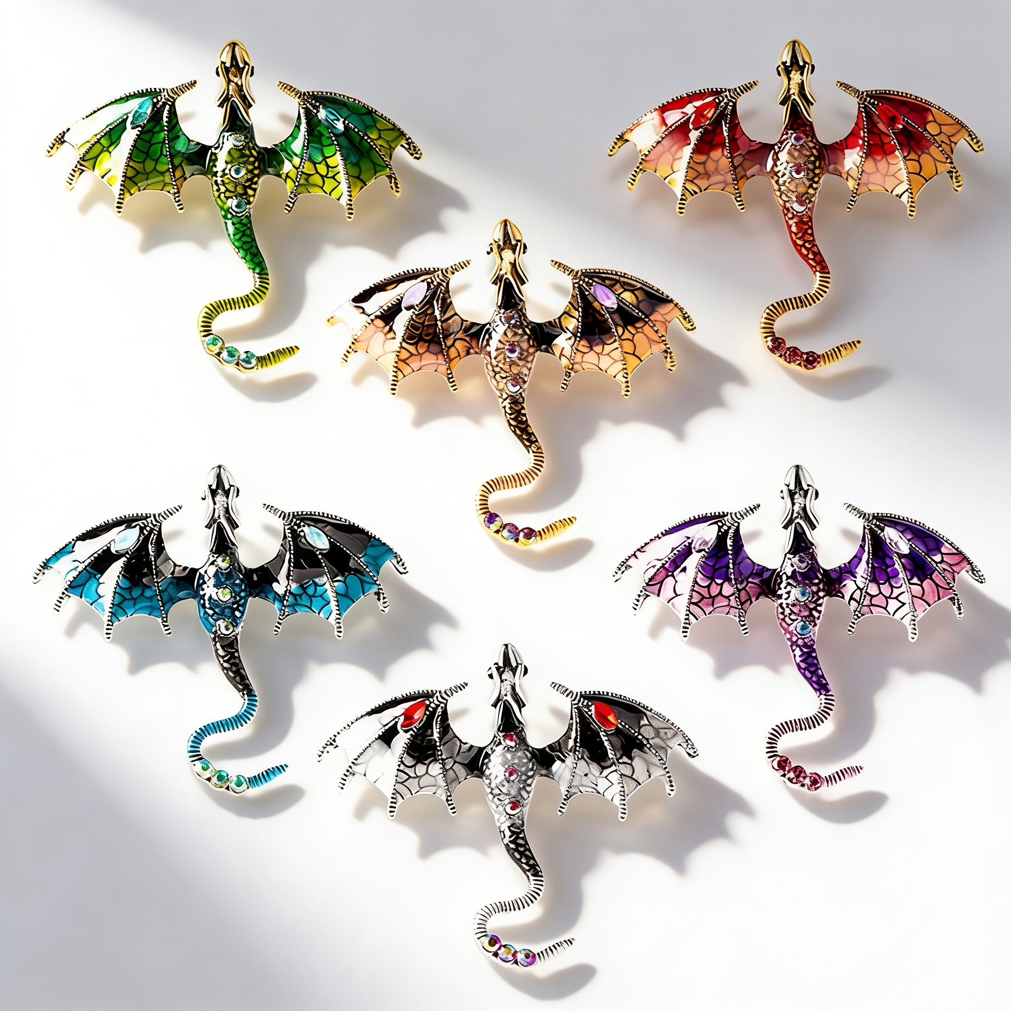 Image of Fantasy Flying Dragon Brooch, 2025 New Model, Metal Enamel Craft, Colorful Shape, A For Stylish Outfits
