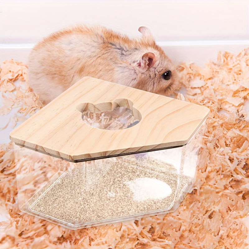 

Hamster Hideout Hamster Sand Bath Box Transparent Acrylic Sand Bath Container Portable Hamster Bathroom Guinea Hamster Digging Sand Container Small Animals Shower Bathtub