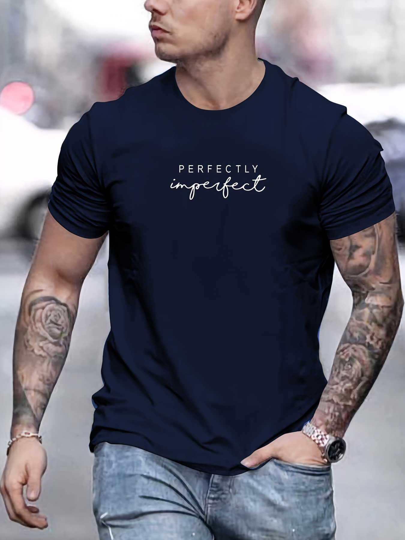 Men'S Print T-Shirt, Short-Sleeved Casual Round-Neck T-Shirt for Summer