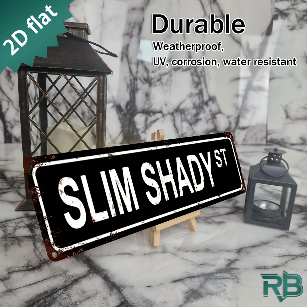 TEMU 2d Flat, 1pc Vintage Street Sign - Resistant To Weather, Uv, And Water, This Aluminum Wall Art Measures 16x4 Inches And Features A Rustic
