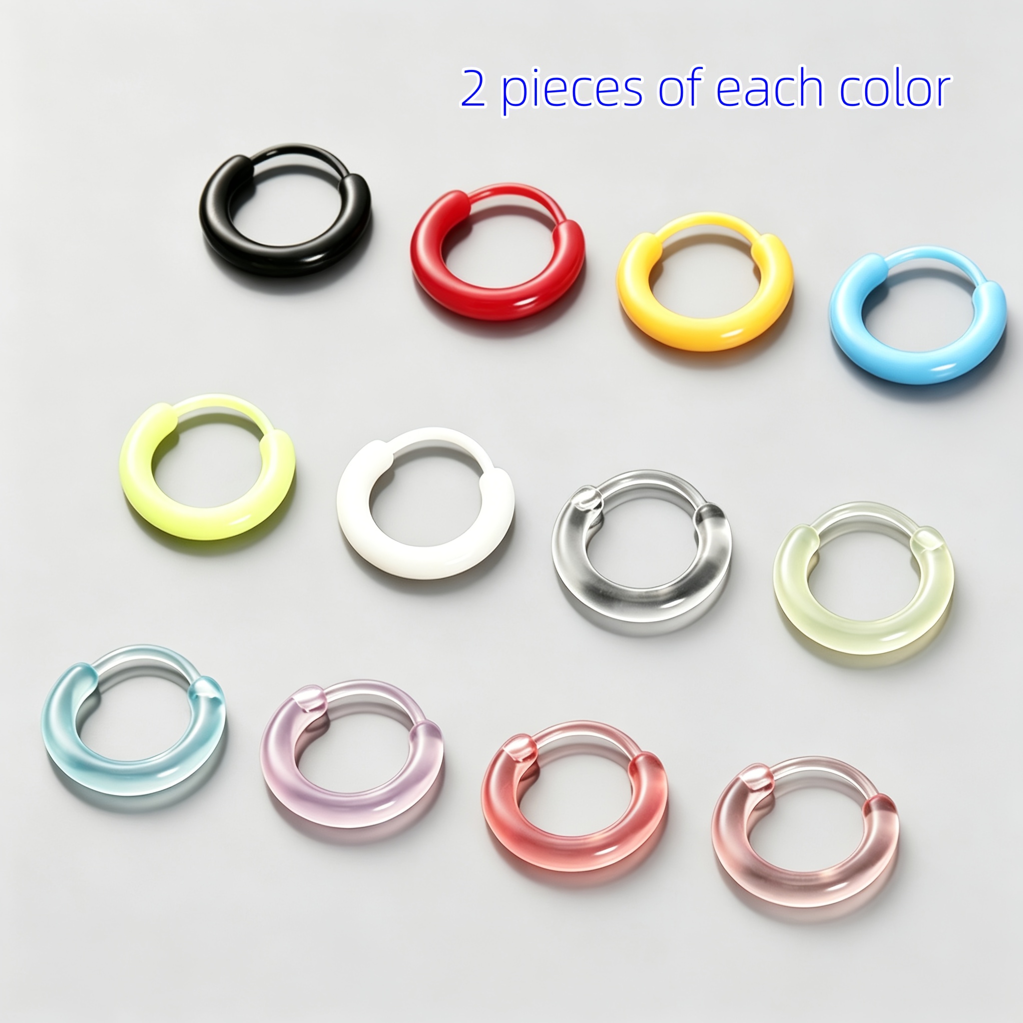 TEMU 24 pièces de supports de trou d'oreille en résine colorée, clous d'oreille anti-blocage pour dormir, boucles d'oreilles non amovibles, faciles,