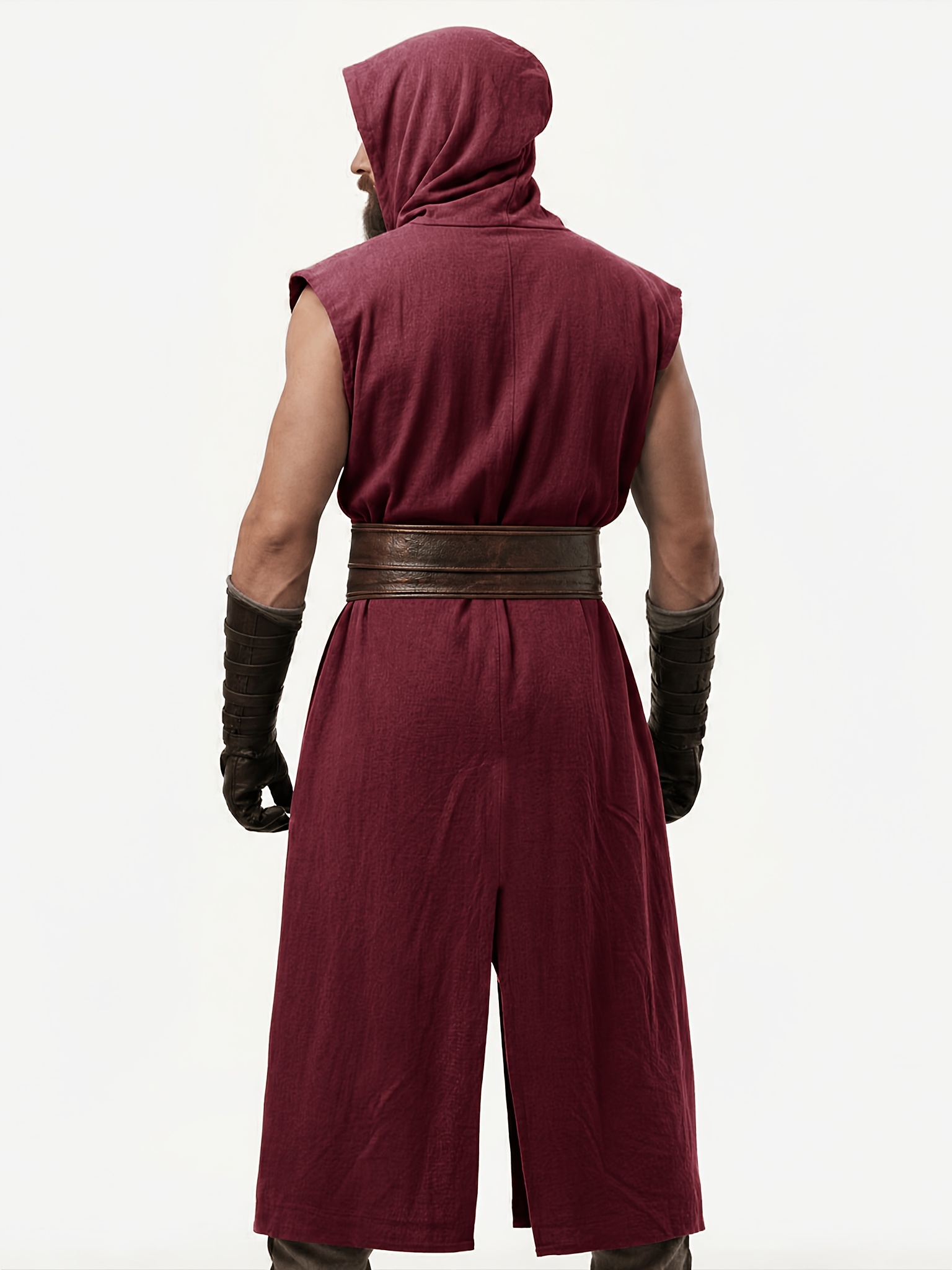 Men's Medieval Renaissance Hooded Tabard Costume Vest