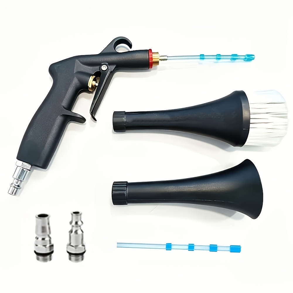 TEMU Car Cleaning Gun, Tornado Dry Cleaning Gun, High-pressure Car Interior Cleaner Tool, Auto Beauty Shop Use With Brush Interior Dust Blower, Alloy