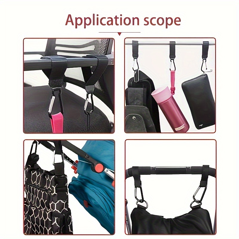 2pcs Stroller Hooks, Adjustable Universal Hooks, Shopping Bag Storage Hooks, Bicycle, Motorcycle Hooks Universal Hooks