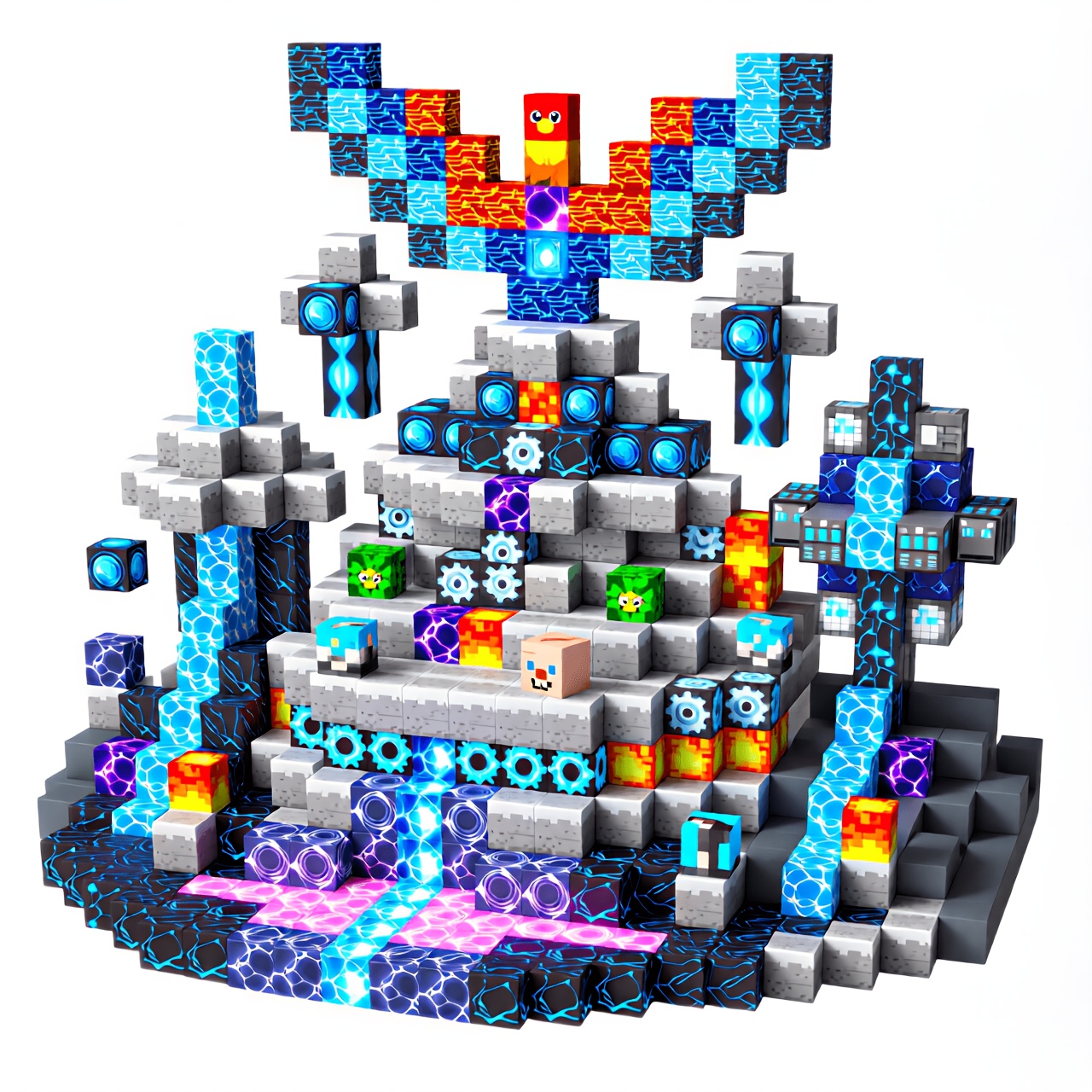 100pcs Open-End Infinite Creativity 3D Magnetic Building Blocks