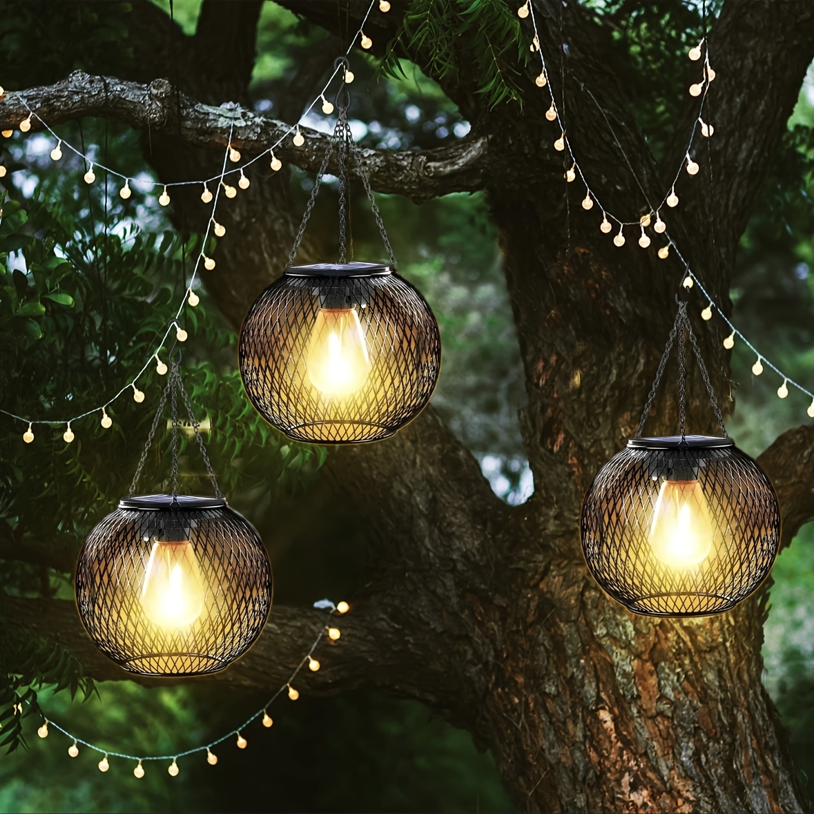 vintage solar powered iron chandelier outdoor Temu Philippines