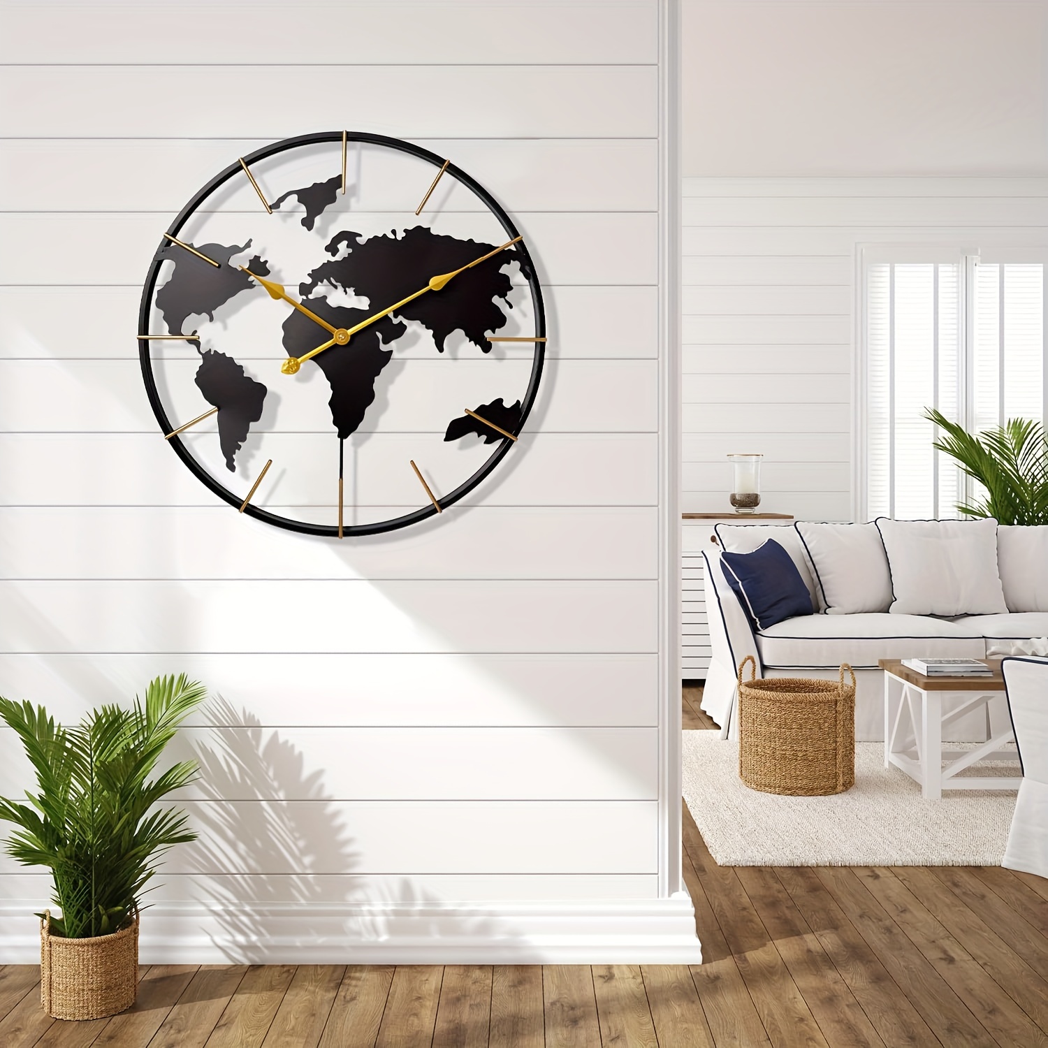 1pc 大型 壁掛け時計、メタルミニマリストモダン時計、ラウンドサイレントノンテッキング電池式壁掛け時計 、リビングルーム/ホーム/キッチン/寝室/オフィス/学校の装飾用 (24インチ) | 今日の最高のデイリーディール | Temu Japan