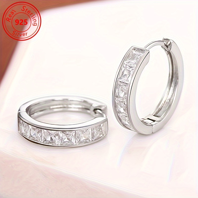   of s925   fashionable and simple zirconia earrings shining daily wear for women hypoallergenic lightweight earrings suitable for any outfit and date as a gift for women Product details 2