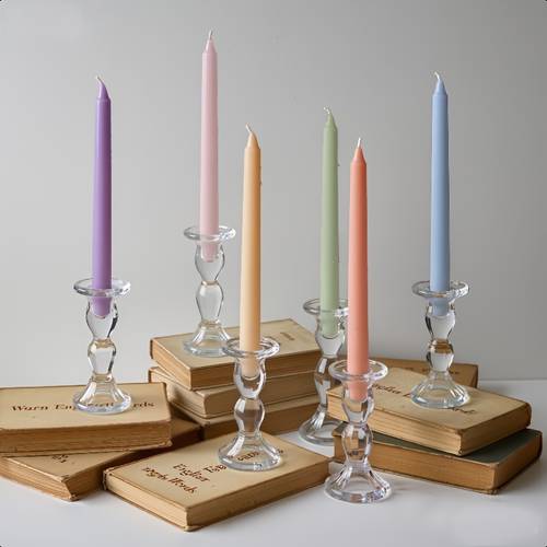 16pcs mixed candles 6 long 10 lights unscented colorful tapered candles for valentines day birthday wedding decor household table candles paraffin and soy wax indoor use