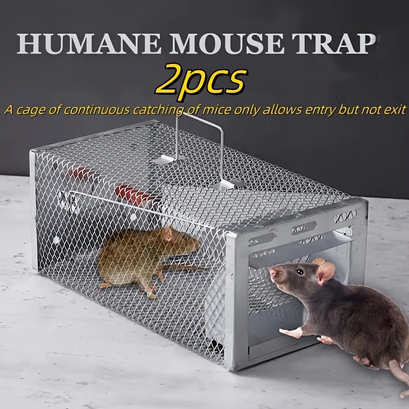 

Humanized Mouse Trap - 2pcs: Rust-proof, Reusable, Suitable For Indoor/outdoor Use - Home, Garden, Restaurant, School - Galvanized Material, Stainless Steel Construction