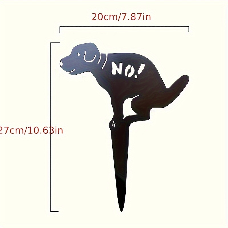 Image of 1pc, Black Puppy Metal Sign Lawn Sculpture Decoration Christmas Ground Insert No Poop Dog, Yard Decoration, Garden Decoration