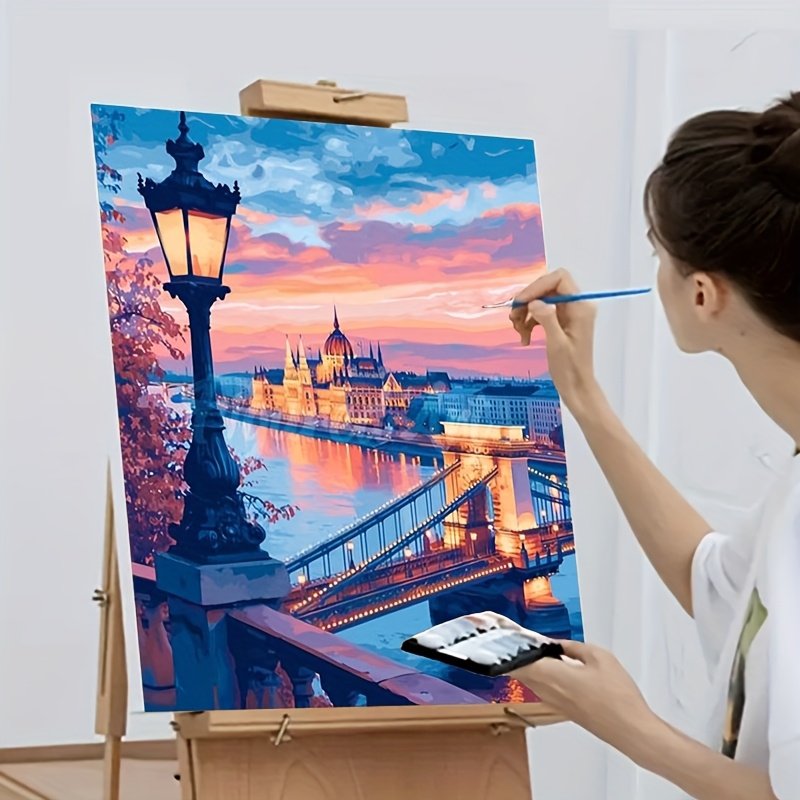 TEMU A Diy Adult Acrylic Painting Kit Suitable For Beginners - Includes Acrylic Paints, Canvas, 3 Brushes, And An Manual | An Acrylic Painting