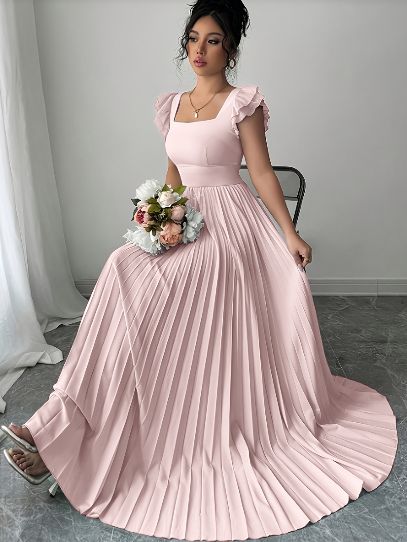 designer women pleated dress 21Six DOROTHEA MINT SILK PLEATED DRESS
