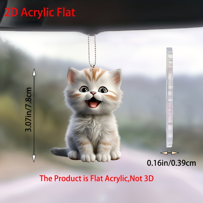 

2d Acrylic Cute Cat Kitten Car Interior Pendent, Holiday Decorations, Couple Gifts, Keychain, Backpack Pendant, Door Tag Pendant