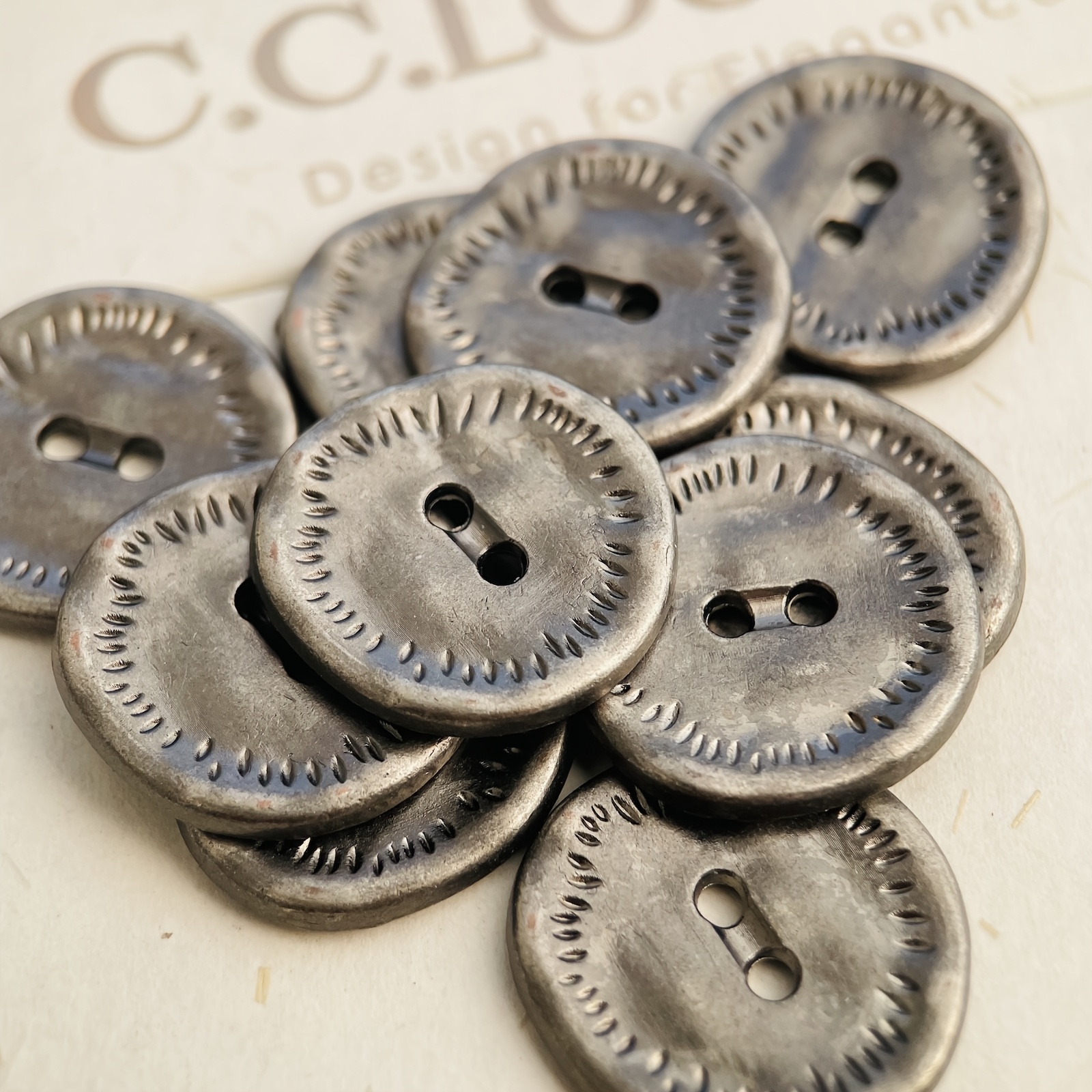 TEMU [vintage Sewing Buttons] 10pcs Bronze & Silvery Vintage Metal Sewing Buttons |18mm Handmade Design For Clothing, Hair Accessories, Bags, Belts,