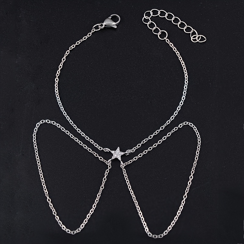 TEMU Bracelet tendance 1 pièce, bracelet bague 1 pièce avec incrustée de synthétique, convient pour , , les festivals de musique et l'association de