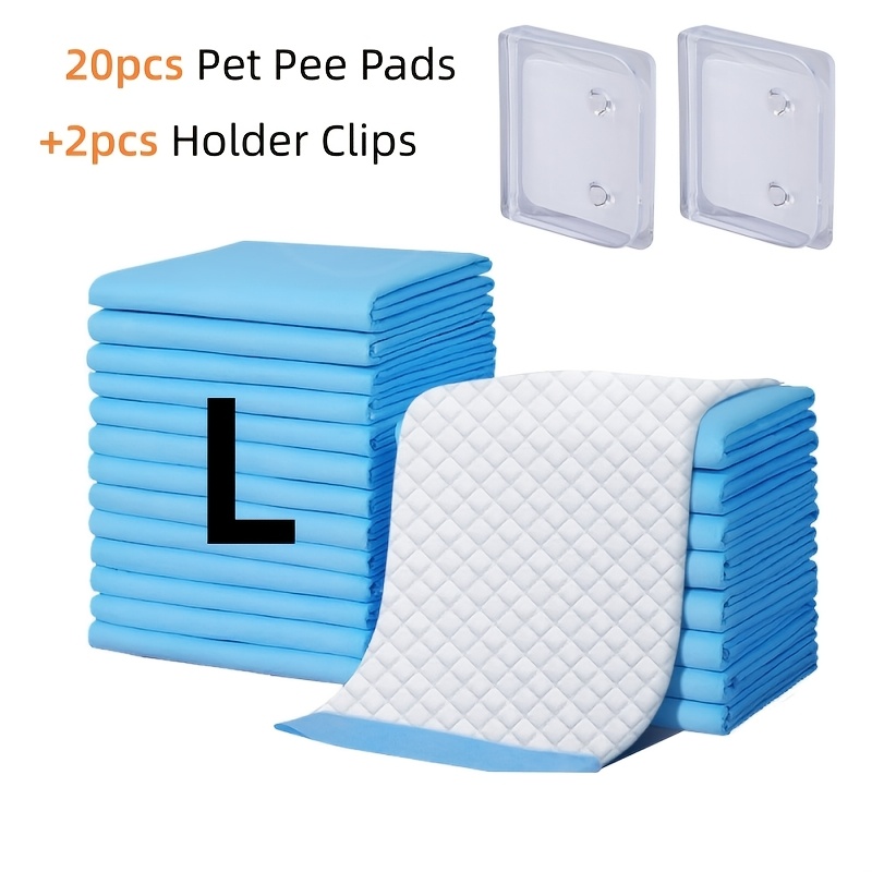 TEMU 22pcs Pet Potty Training Pad And Anti-leak Mat Set, Including 20pcs Disposable Training Pads And 2pcs Hanging Hooks, Essential For Puppy House