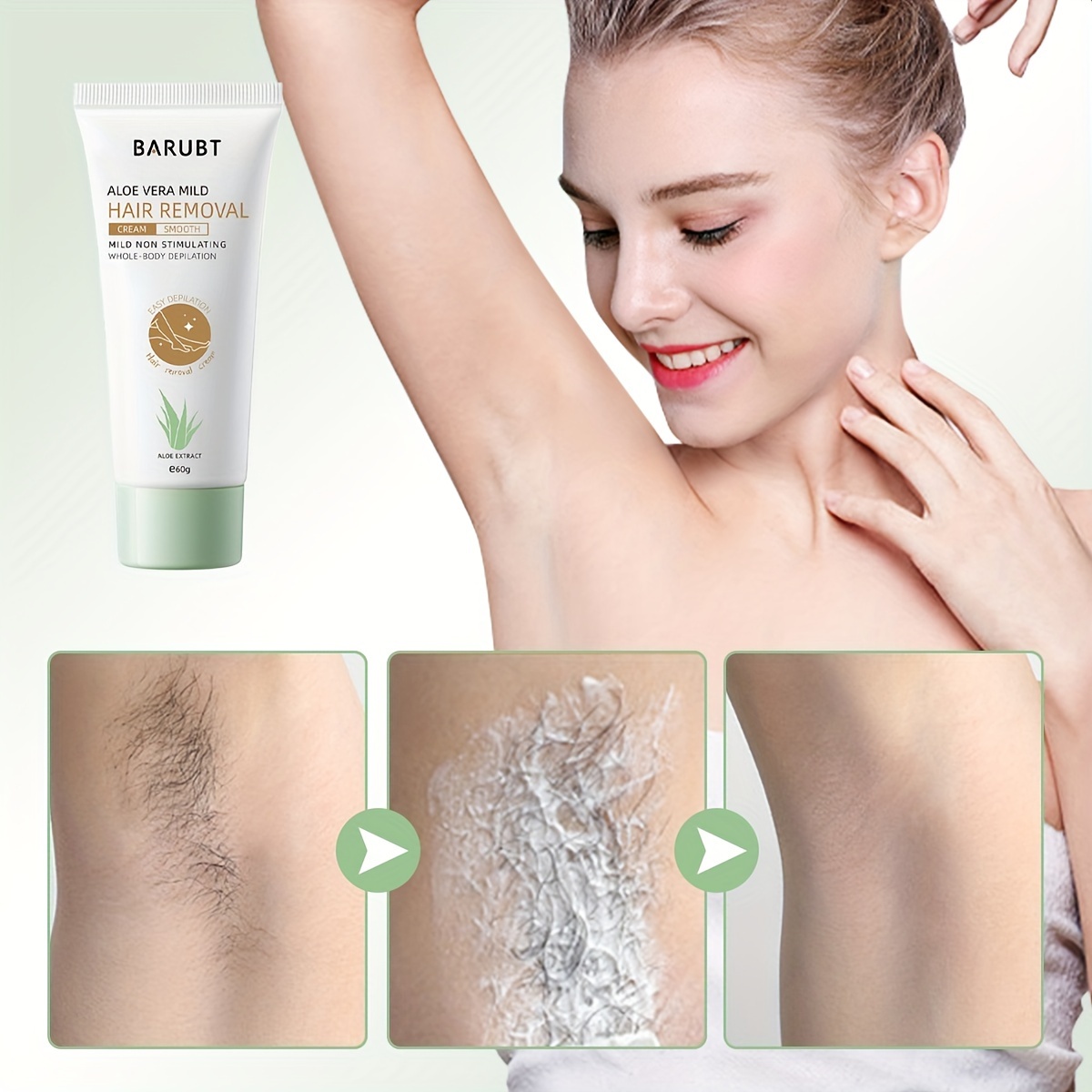 Aloe Vera Hair Removal Cream Gentle Non Irritating Suitable For Both Men And Women To Clean And Remove Hair