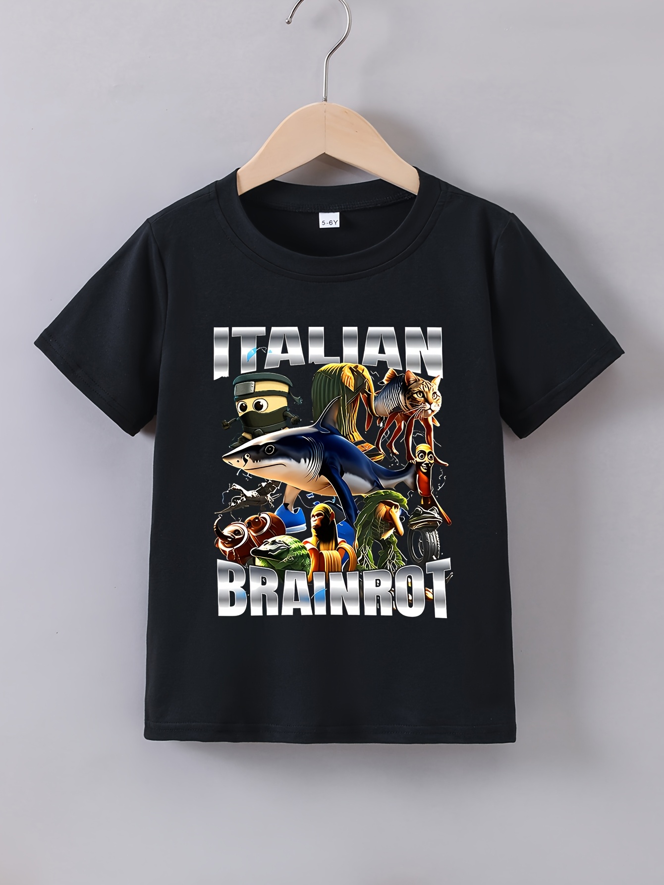 Camiseta corta de con estampado de dibujos animados para niños color  diseño divertido para juegos de est - Main Image