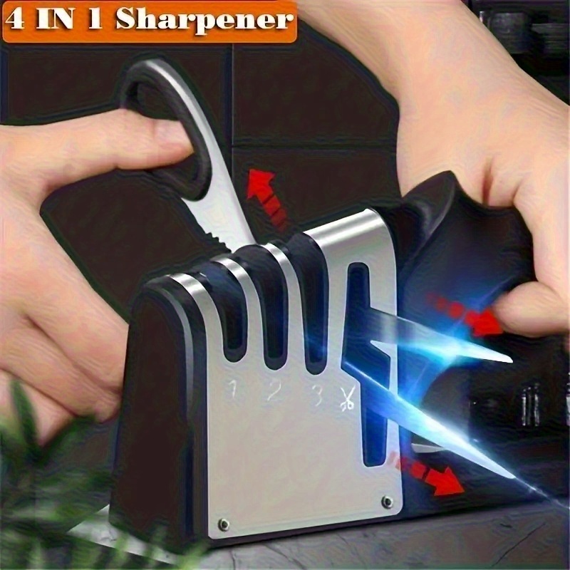 1  sharpener kitchen knife scissors sharpener professional 4 in 1 outdoor   household knife tool outdoor camping equipment picnic knife sharpener