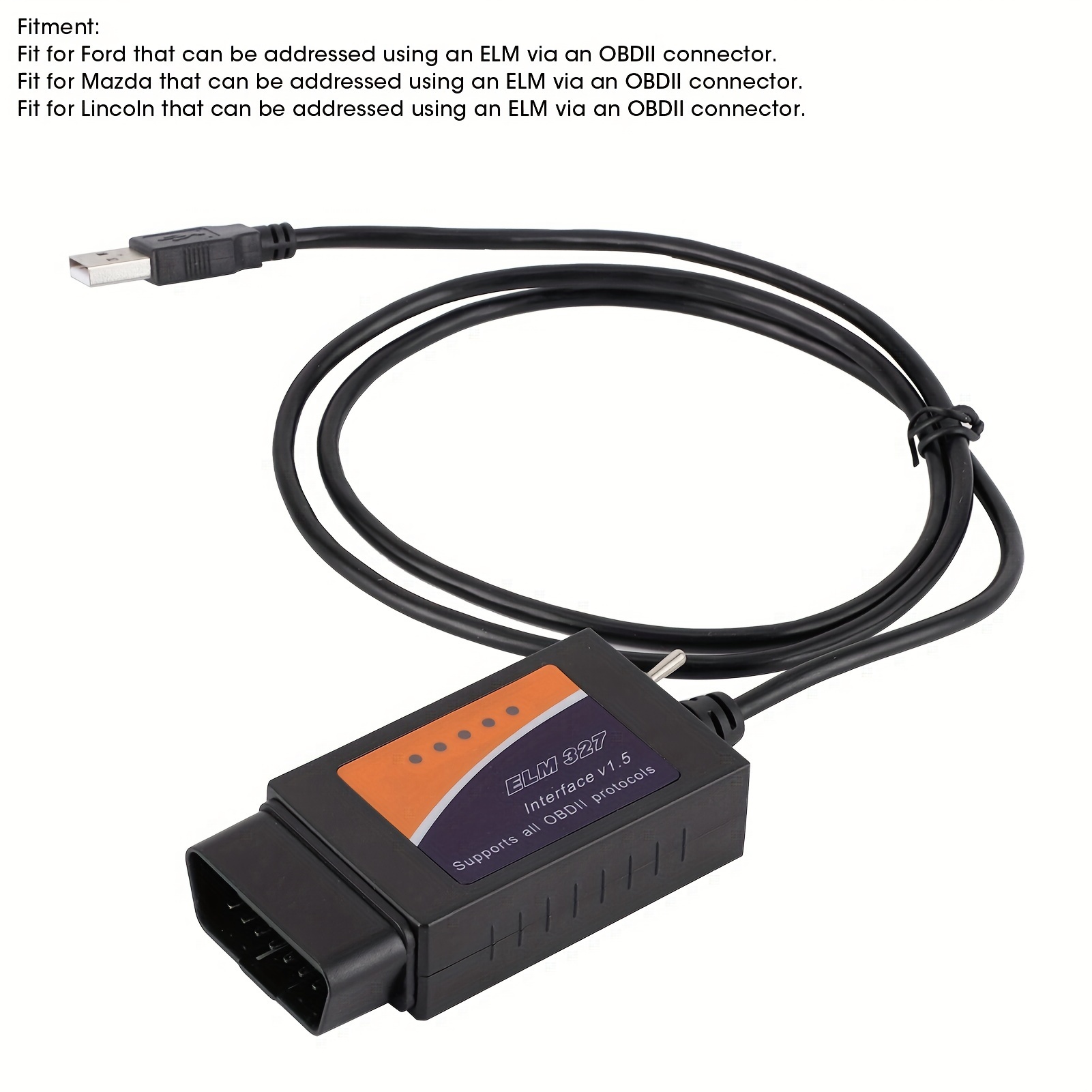 

1pc Obd2 Diagnostic Connector Cable Usb Interface Auto Fault Checking Tool