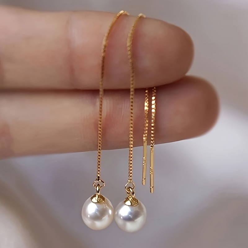 E-shop 1 Paar modische Damen-Ohrhänger, elegante minimalistische Anhänger-Ohrringe im französischen Stil, Alltags-, Freizeit-, Party-Accessoires für