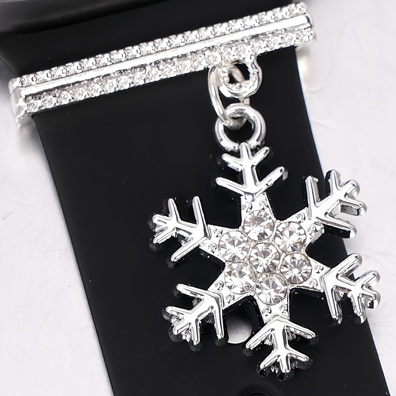 

1pc Silvery Snowflake Watch Band Charms Decoration For Iwatch Bands Accessories For Galaxy Watch Series Strap Decor Ring
