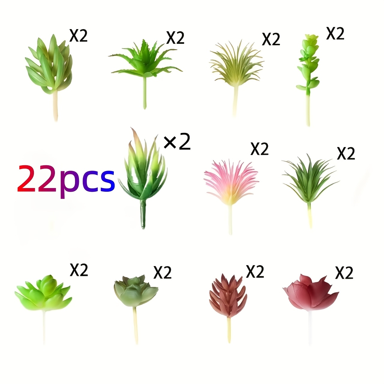 TEMU 22pcs, Succulent Plant Bonsai, Office Desk Ornament, Gift For , Plush Mini Artificial Fake Succulent Additions Home Decor Ornaments