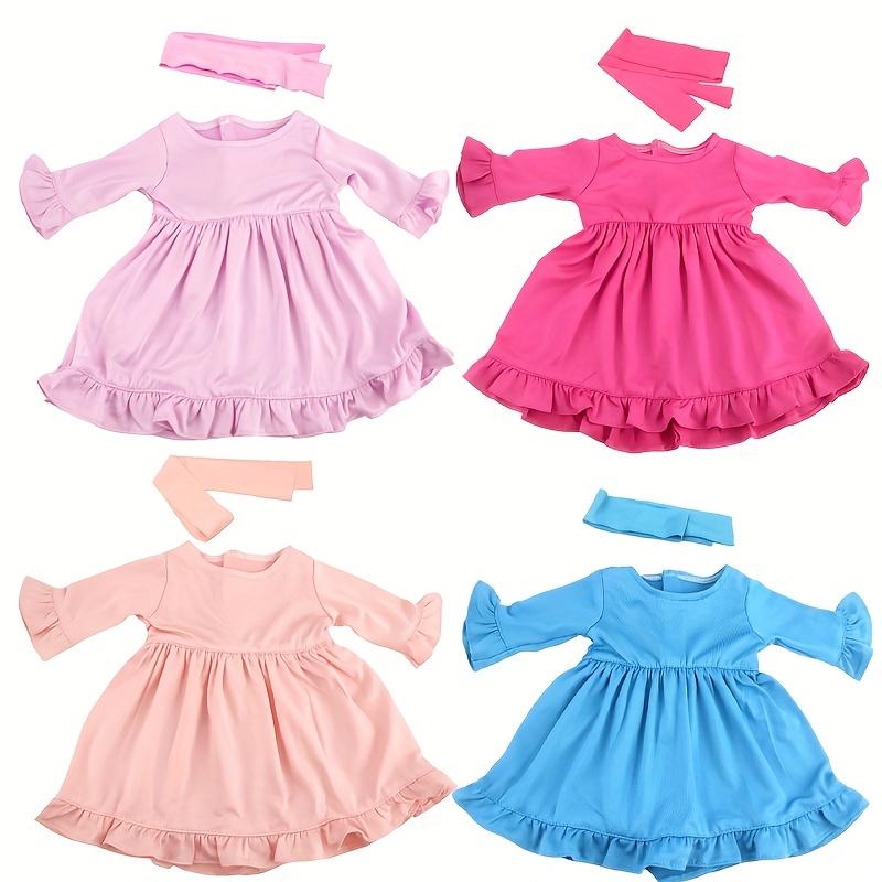 TEMU Solid Color Doll Princess Skirt Set, Doll Skirt + Doll Headband, Doll Skirt + Doll Headband + Doll Socks, Suitable For 18inch American Dolls