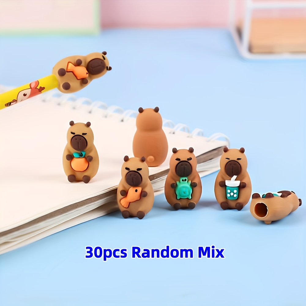 TEMU 30pcs/15pcs Random Mix Cute Silicone Card Beads For Diy Pen Cap Charms, Perfect For Home Decor, Bag Charms, Phone Lanyards, Car Accessories,