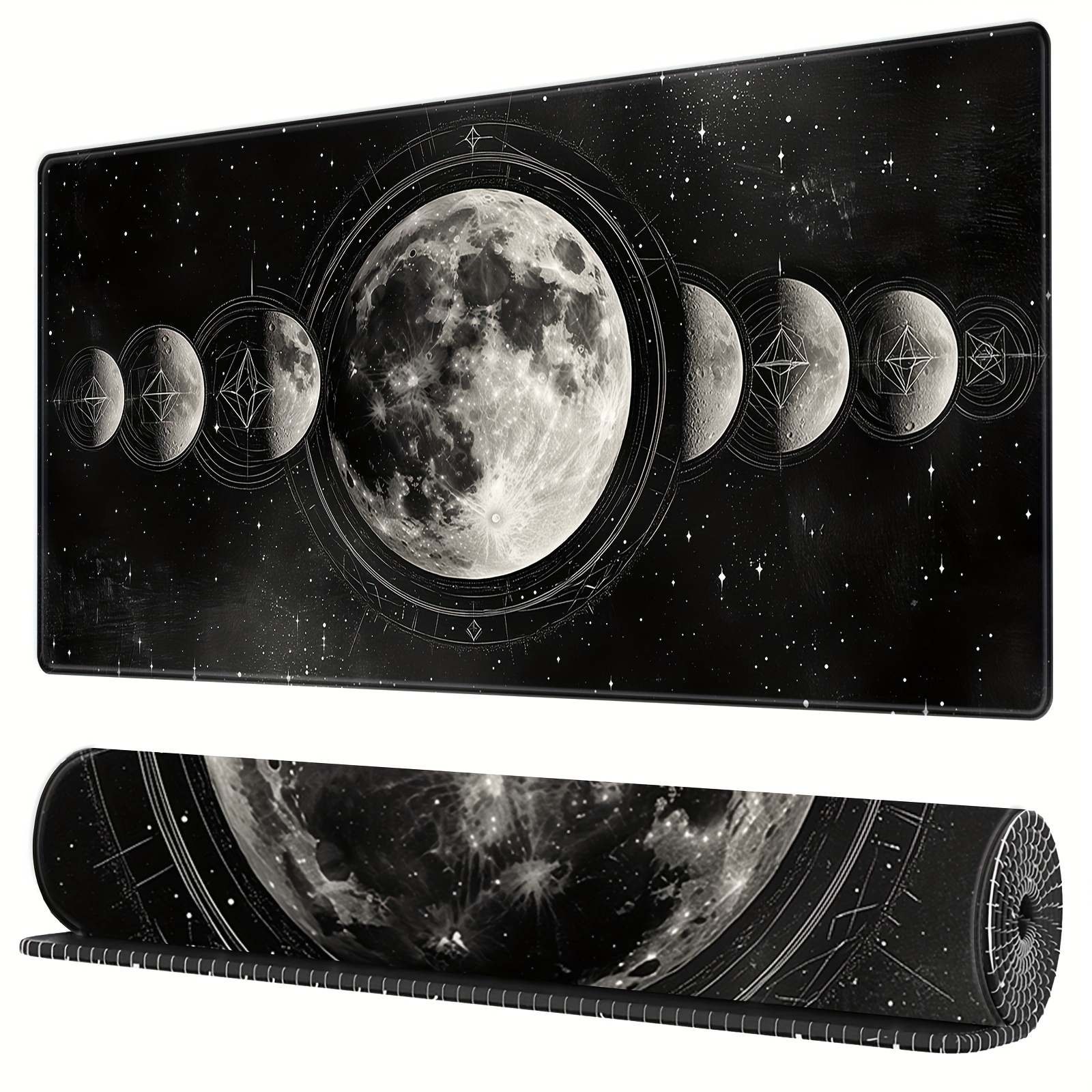 

Extra-large Moon Gaming Mouse Pad - Non-slip, Edge Desk Mat For Keyboard And Mouse, 31.5x11.8 Inch - & Office Use