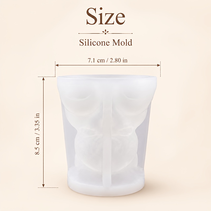 TEMU 3d Cute Teddy Bear Silicone Mold For Resin Art, Candle Making & Polymer Clay, Detailed Casting Tool For Home Decor