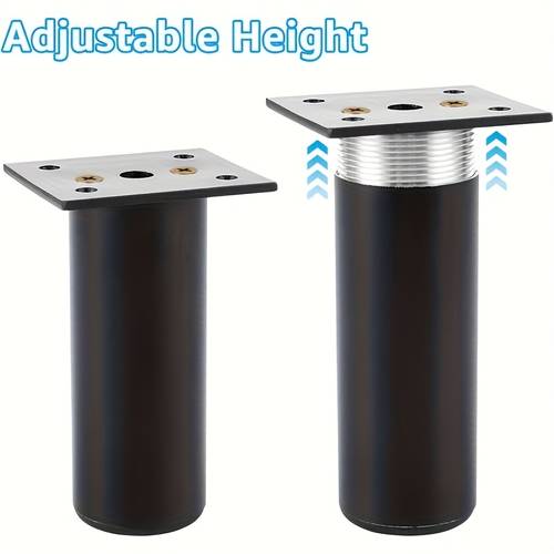 4pcs set with installation tools mounting screws light luxury thickened adjustable black furniture cabinet support legs height increasing for bathroom aluminum alloy adjustable feet tv legs cabinet height increasing tool
