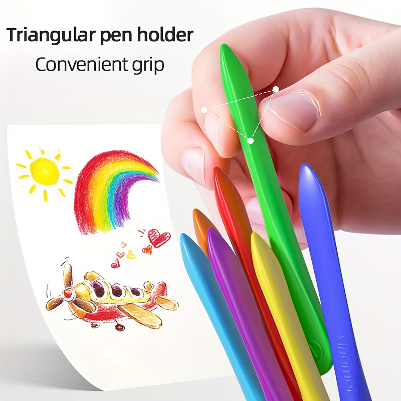 Lápices de colores de plástico para niños, pinceles de colores con forma  triangular, lavables, no sucios, borrables, 36 unidades - AliExpress