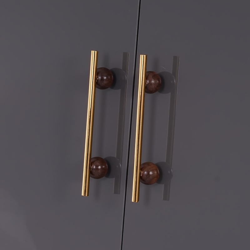 TEMU Original American-style Golden Silvery Cabinet Single-hole Pull Handle For Bedroom Wardrobe And Dresser, Vintage Chinese-style Double-hole Knob