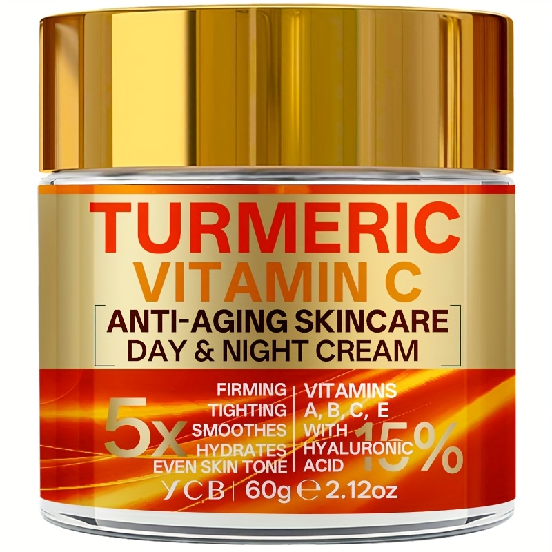 Image of Turmeric Vitamin C Moisturizing Cream, Firming, Lifting, And Smoothing Skin, Skin Tone, Contains Retinol, Hyaluronic Acid, Collagen Vitamin E, Making Skin Look Non-greasy And Suitable For Types