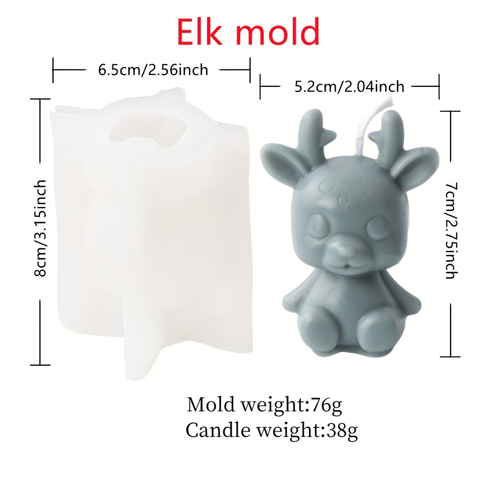 Image of 3d Cute Cartoon Unicorn Elk Cow Candle Mold Silicone Animal Resin Statue Tool Perfect Candles And Gypsum Crafts-irregular, Decor Desktop Ornament