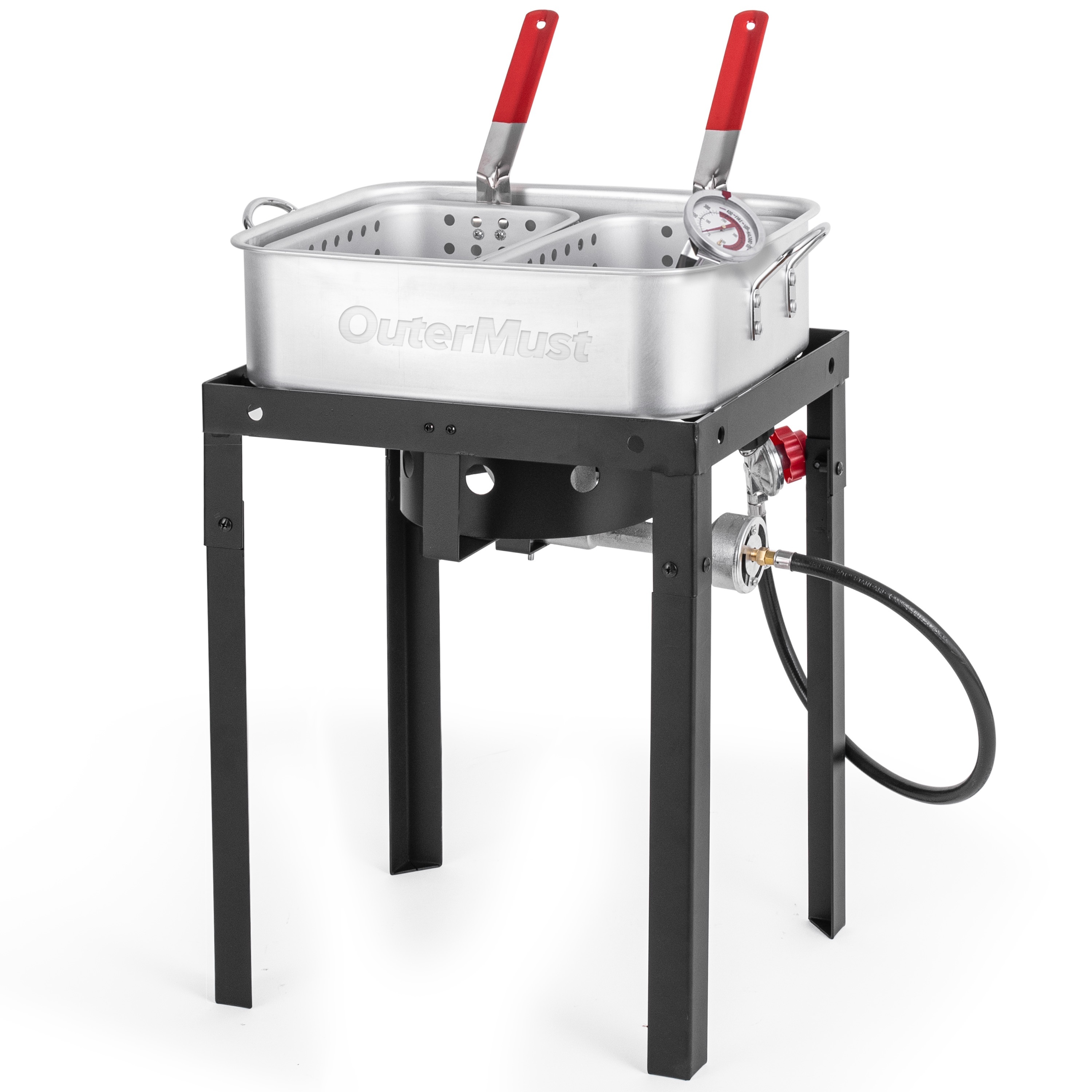 

58000 Btu Fish Fryer, 18 Qt. Outdoor Fryer Pot And 2 Inner Baskets, Outdoor Deep Fryer Ideal For Frying Fish, ,