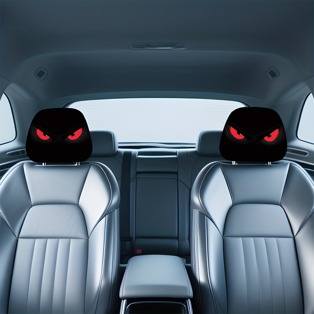 TEMU 2pcs Eye Pattern Seat Headrest Covers, Fashionable And , Enhances In- Ambiance, Suitable For Daily Driving And Long-distance Travel, Showcases