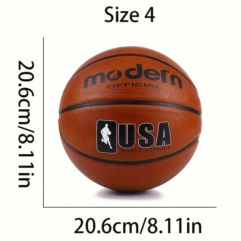 1pc official modern brown size 7 6 5 4 durable rubber indoor outdoor professional competition ball beginners and ideal holiday gift basketball training gear modern basketball design durable rubber ball basketball hoop details 8