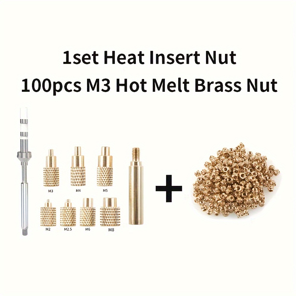 Heat Set Insert Soldering Iron Tip M2-M8 Brass Hot Melt Inset Nut Embedded Thread Insertion Kit For 3d Printing I.758341639