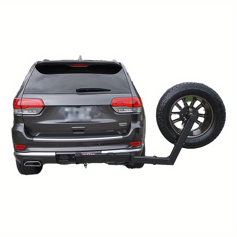 

1pc Off-road Spare Tire Carrier Mount, Heavy-duty Carbon Steel, Rear Placement, Fits 50x50mm Trailer Receiver, Supports Up To 150kg