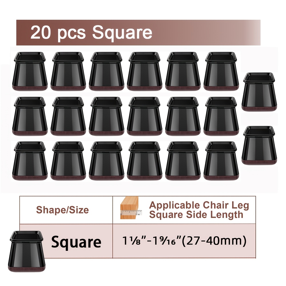 TEMU Set Of 20 Durable, Extra-thick , Featuring 360° Rotating Rubber Sliders And Silicone Caps. Non-slip, Scratch-resistant Pads Are Ideal For