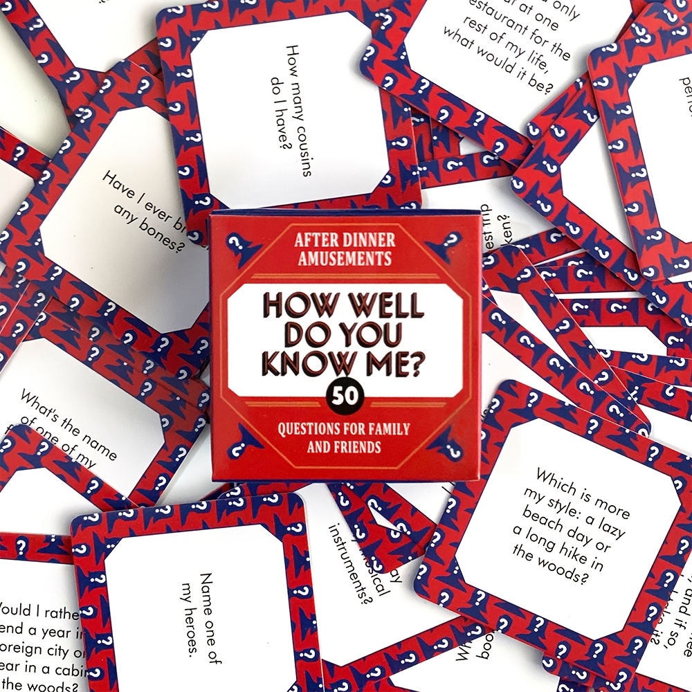 How Well Do You Know Me? - Family & Friends Game Night Card Game with 50 Fun Questions, Red Box, Perfect for Holidays, Parties, and Social Gatherings, Card Games for Party