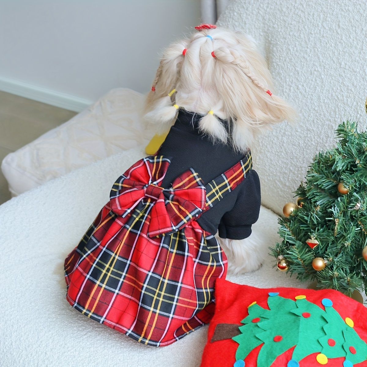 

Pet Dog , Christmas , Bowknot, All- , Polyester, Fit, For & Small Breeds