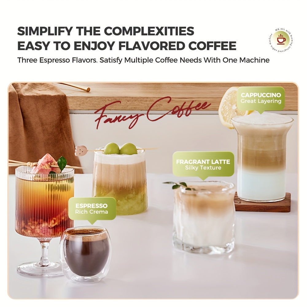 De CAFELFFE MK801 semi-automatische espressomachine is voorzien van een automatisch melkschuimsysteem