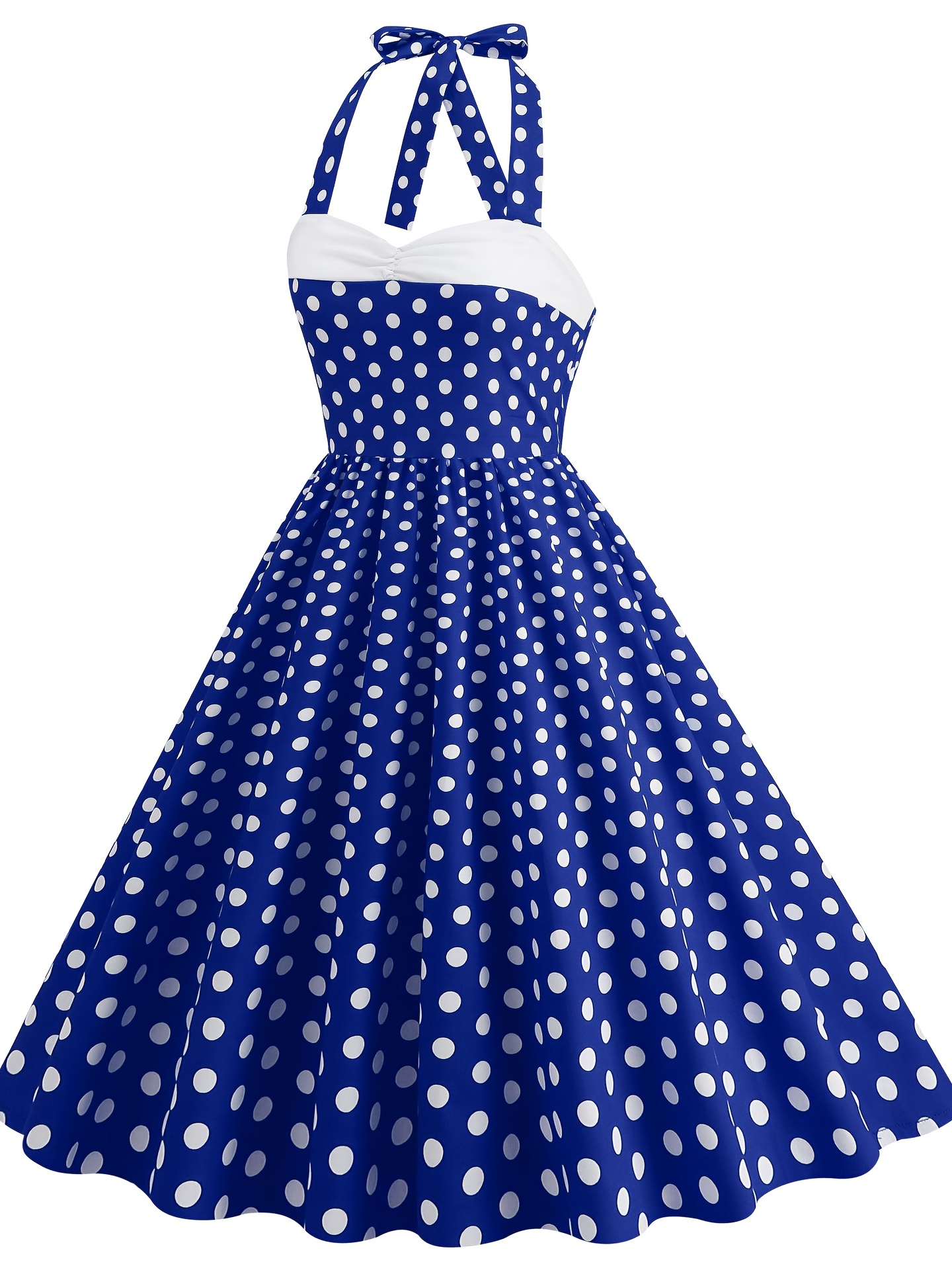 green emerald velvet dress 1950s Polka Dot Halter Dress Blue Vintage