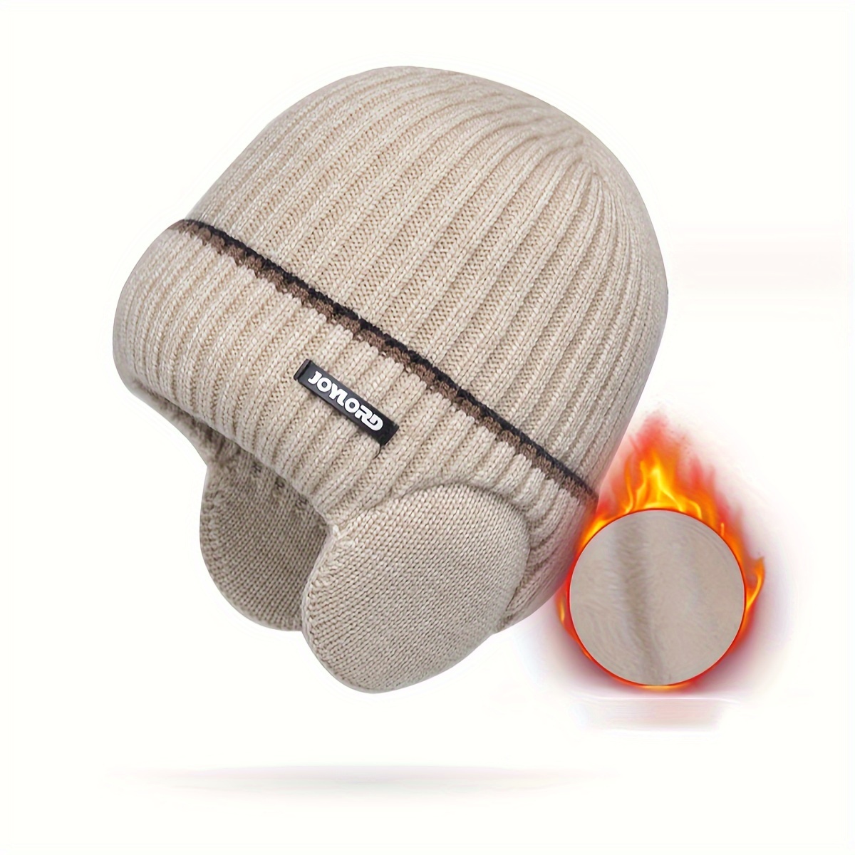 TEMU Hat Men's Winter New Solid Color Knit Hat Men's Trendy Hat ' Hat Fleece