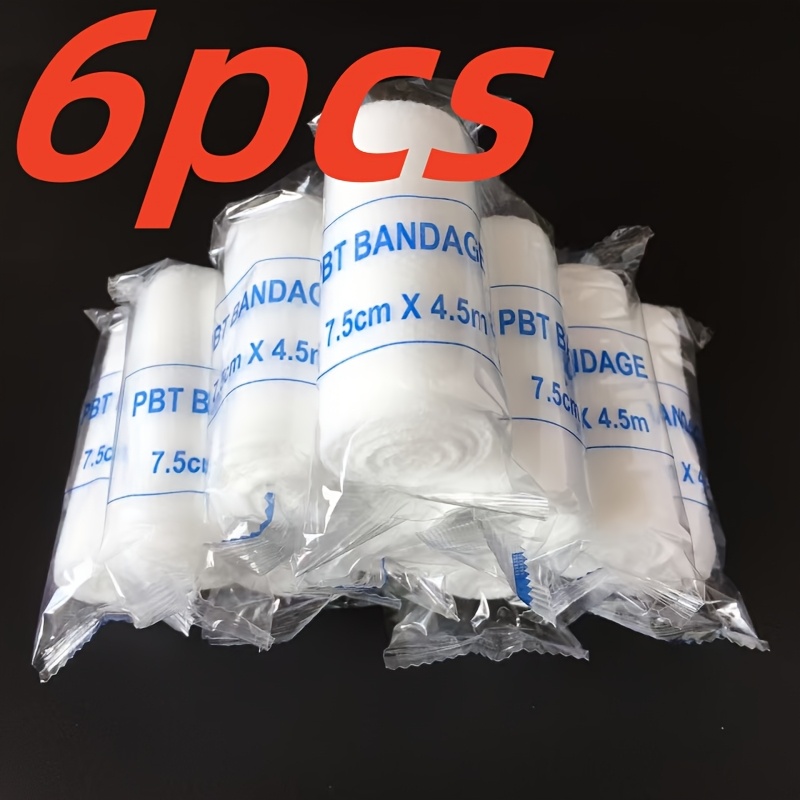 6 Pieces Of High-quality Elastic Gauze With Dimensions Of 7.49 Cm X 4.5 Meters - Exceptionally Soft, Latex-free, Ideal For Outdoor Activities And Individually Packaged