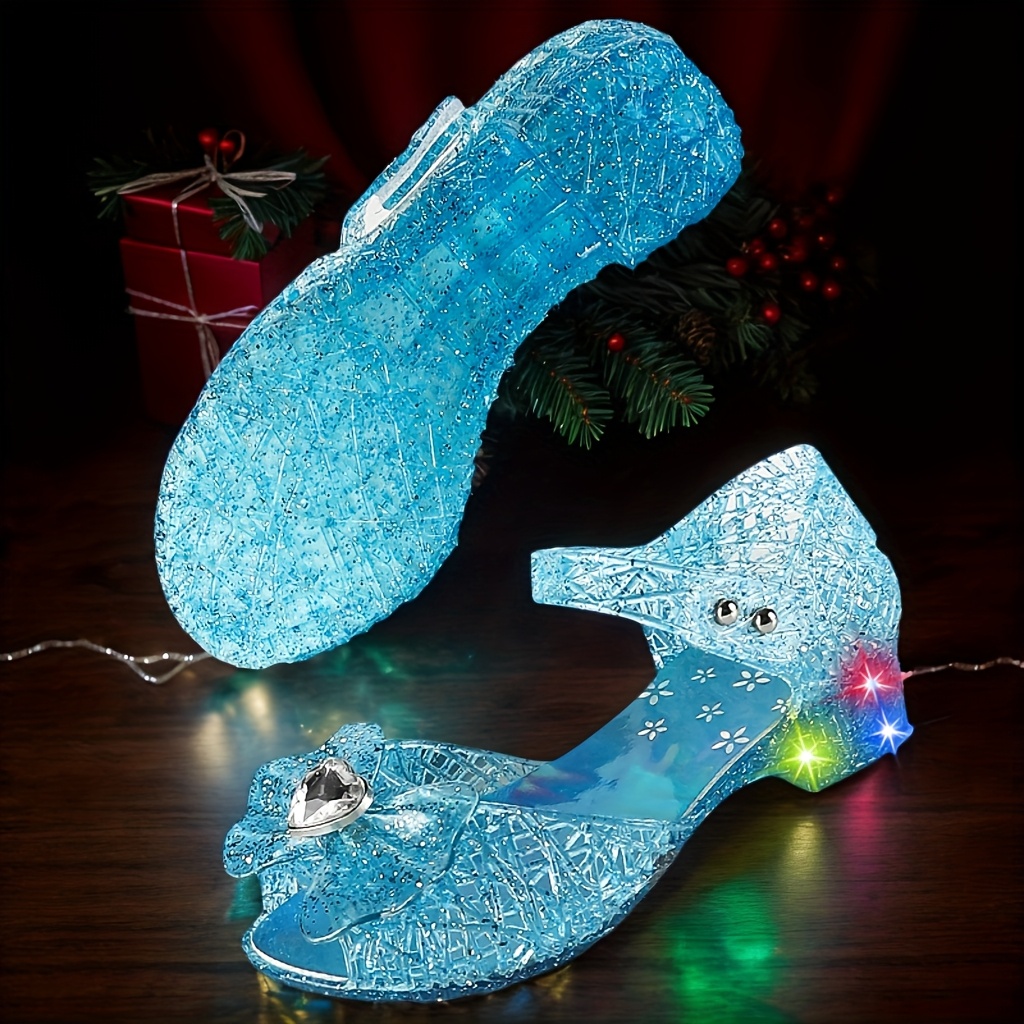 ZXCDINO Meisjes LED-Up Prinsessenschoenen met Gloeiende & Hart/Klaver/Ster/Vlinder Patronen